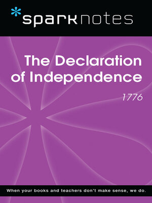 cover image of The Declaration of Independence (1776) (SparkNotes History Note)